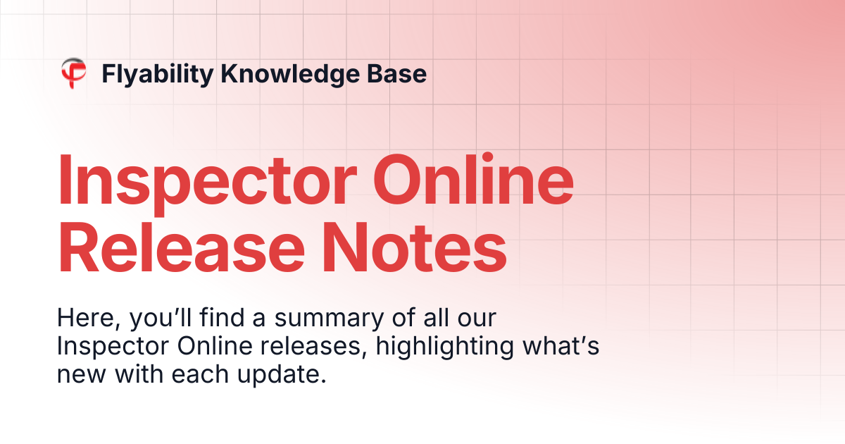 Inspector Online Release Notes | Flyability Knowledge Base